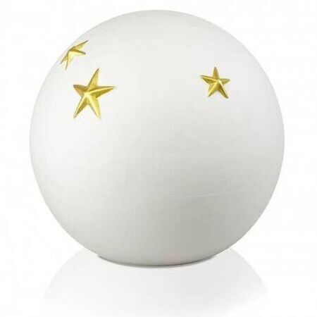 Keramik Kugel weiss mit Goldsternen